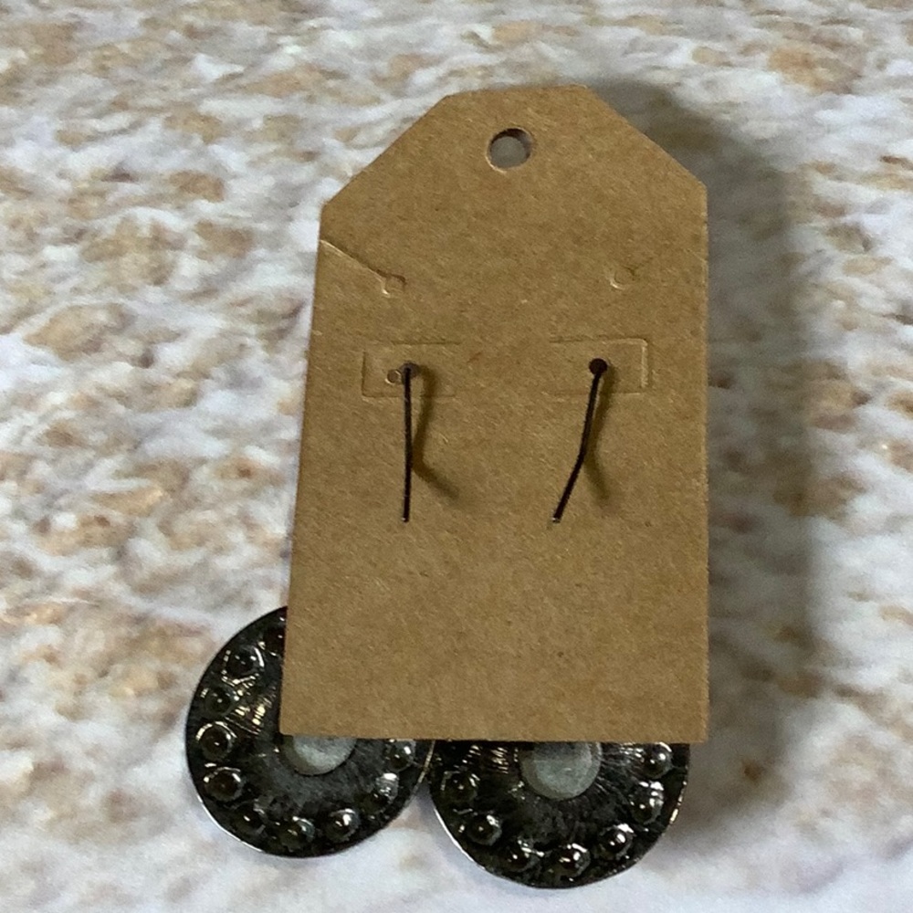 Red Circle Earrings - Picture 2 of 3